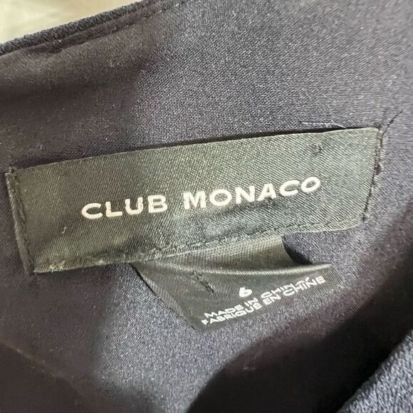 Club Monaco Women's Black Long Sleeve With Geometric Cutout  Sheath Dress Size 6 - Picture 6 of 7